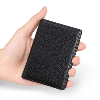 2022 Луксозен портфейл за малки карти с двойно сгъване на RFID за мъже Тънък масивен държач за идентификация на банкова карта Портмоне Мъжки държачи за кредитни карти