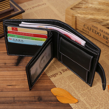 Ανδρικό πορτοφόλι Premium προϊόν Δερμάτινα πορτοφόλια για άνδρες Κοντά μαύρα κοντά πορτοφόλια Portefeuille Homme