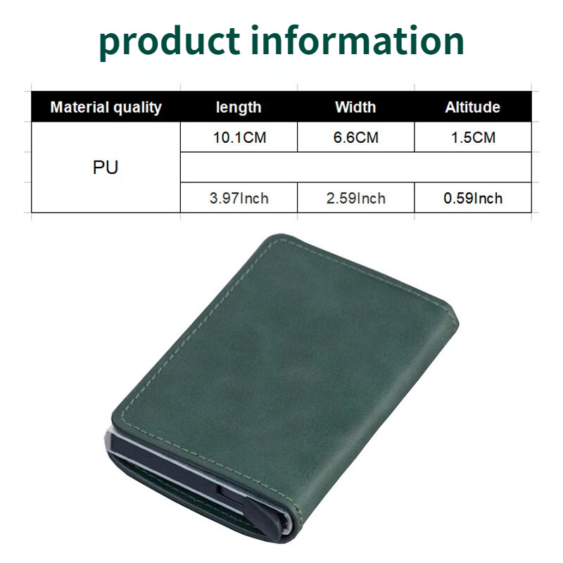 Novi Muški Ženski Pametni novčanik Držač kreditne bankovne kartice Modna torbica Aluminijska legura Business Casual Mini novčanik Marka PU torbica