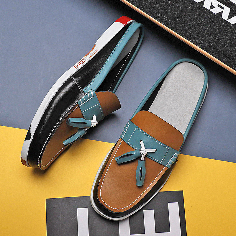 Vyriški laisvalaikio PU odiniai klasikiniai valčių batai, batai, rankų darbo avalynė Aukštos kokybės pusiau šlepetės, tinginiai batai, batai „Muller“