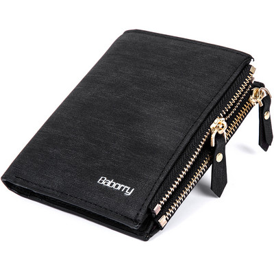 Portofel vintage pentru bărbați, protejează furtul RFID, geantă pentru monede, poșetă cu fermoar, portofele pentru bărbați cu fermoare, portofel magic, portofel scurt de lux pentru bărbați