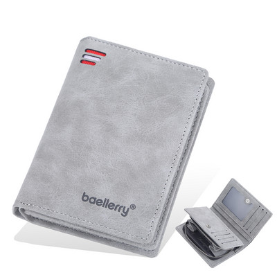 Nauja „Baellerry“ vyriška piniginė vyriška piniginė, maža pinigų maišelis, vyriškas PU odinis kortelių laikiklis, vyriškos piniginės su monetų kišenine pinigine vyrams