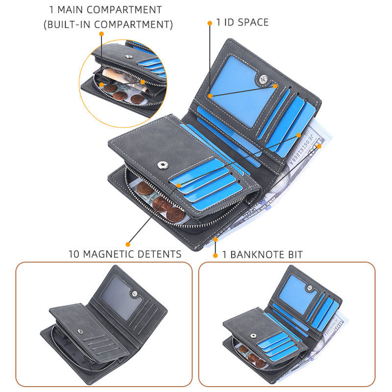 Nauja „Baellerry“ vyriška piniginė vyriška piniginė, maža pinigų maišelis, vyriškas PU odinis kortelių laikiklis, vyriškos piniginės su monetų kišenine pinigine vyrams