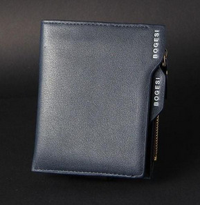 Bogesi prekės ženklo vyriška odinė piniginė su užtrauktuku Vyriška piniginė, nuimama kreditinės kortelės laikiklio monetų kišenė vyrams