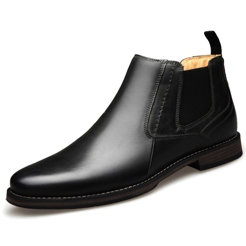 VRYHEID Cizme Chelsea pentru bărbați din  pantofi de rochie casual, confortabili, la modă, maro, cizme Chukka, mărime Plus 42-50