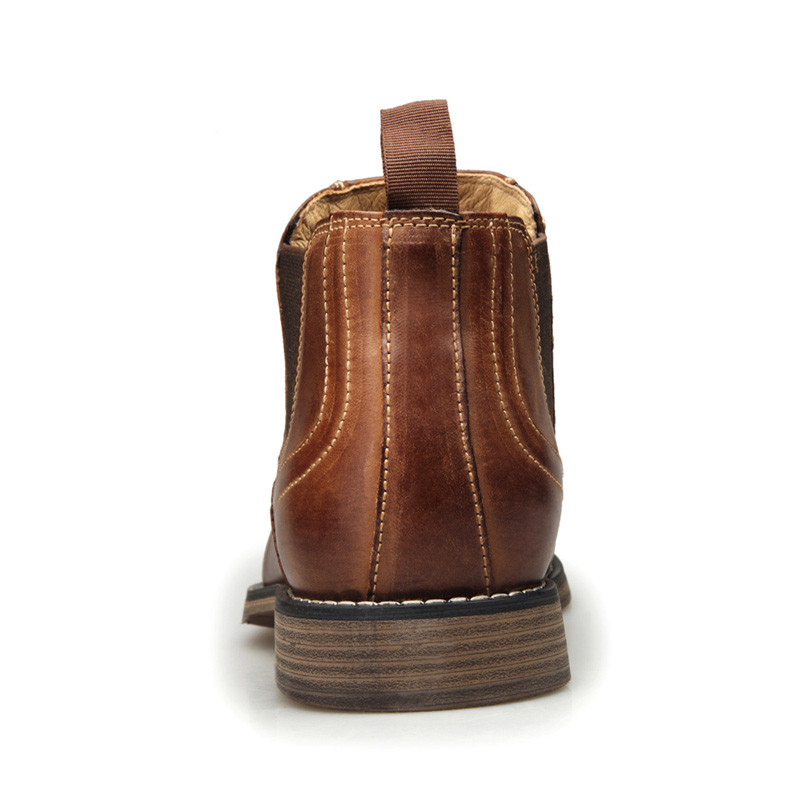 VRYHEID Cizme Chelsea pentru bărbați din  pantofi de rochie casual, confortabili, la modă, maro, cizme Chukka, mărime Plus 42-50