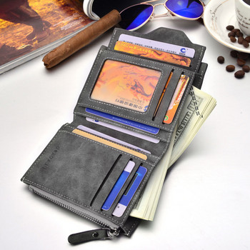 Νέος σχεδιασμός Top Wallet Ανδρικό πορτοφόλι από μαλακό δέρμα με αφαιρούμενες υποδοχές καρτών Ανδρικό πορτοφόλι με φερμουάρ πολυλειτουργικό αρσενικό συμπλέκτη