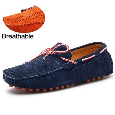 Vasariniai vyriški, zomšiniai, odiniai batai, kvėpuojantys mokasinai valčių batai klasikiniai vairavimo batai, oranžiniai purpuriniai, vyriški, 38–47