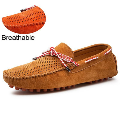 Vasariniai vyriški, zomšiniai, odiniai batai, kvėpuojantys mokasinai valčių batai klasikiniai vairavimo batai, oranžiniai purpuriniai, vyriški, 38–47