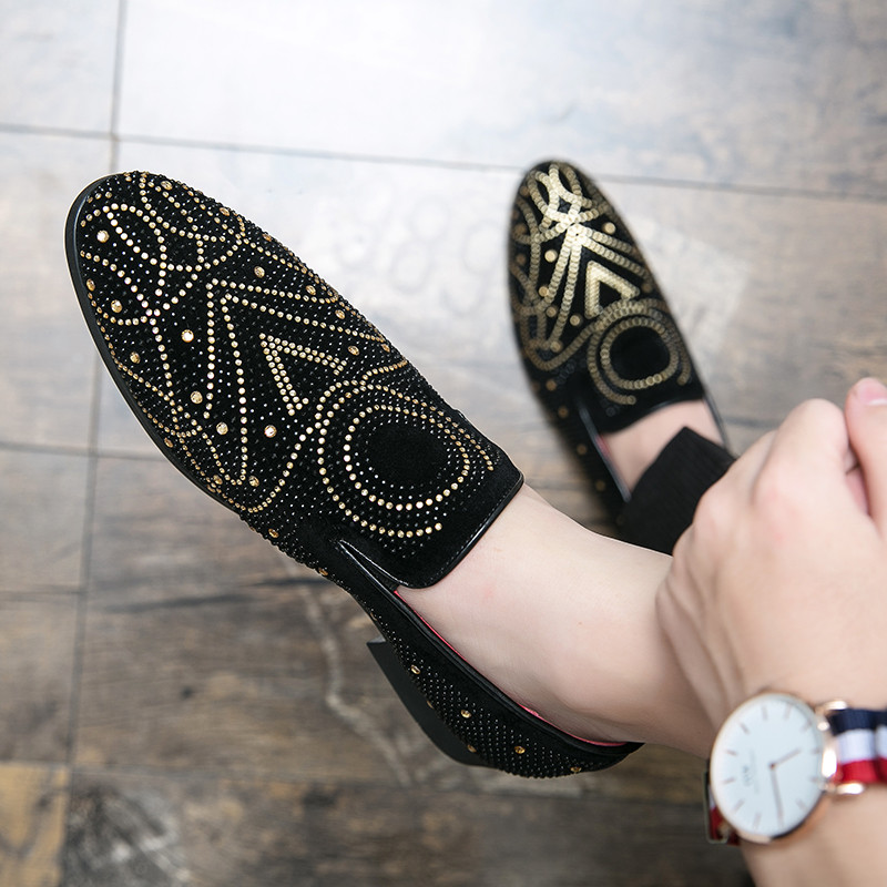 Luksuzne dizajnerske muške ravne cipele s kopčom od štrasa Vjenčanica Večernja oksfordska svečana obuća za muškarce Sapato Social Masculino