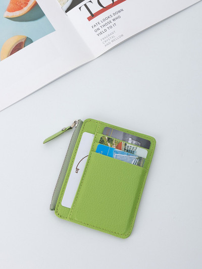 PU tanki držač kartica Novčanik Organizator Žene Muškarci Držač kartica Novčanici Tanki bankovni ID kartice s patentnim zatvaračem Torbica za novčiće