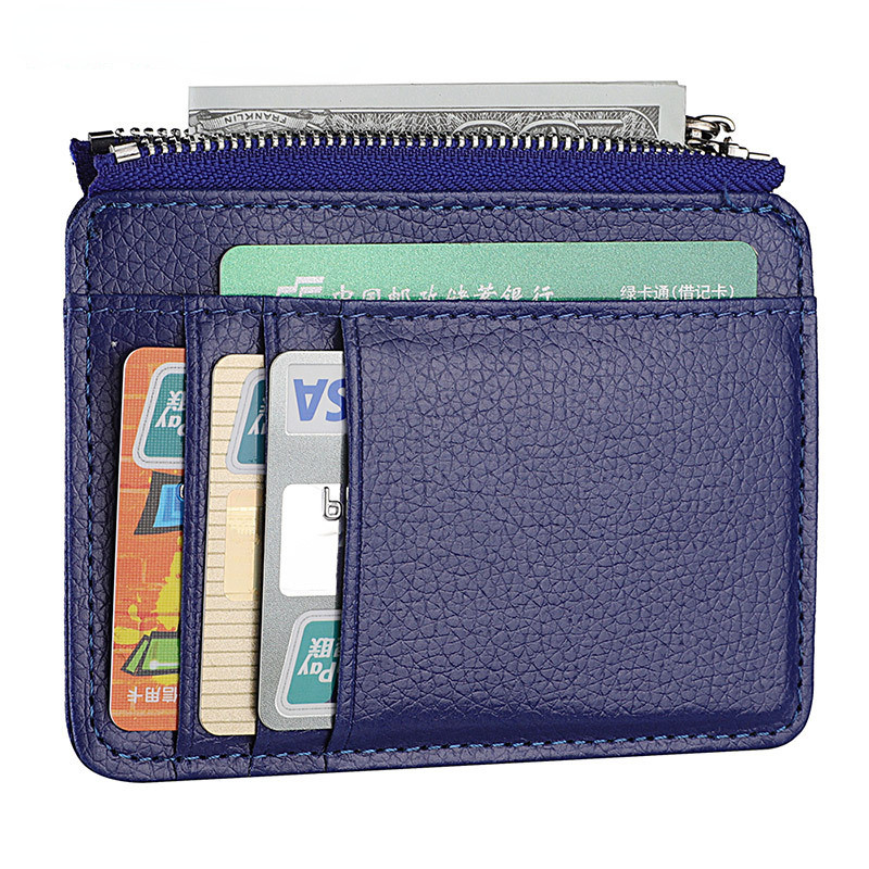 PU tanki držač kartica Novčanik Organizator Žene Muškarci Držač kartica Novčanici Tanki bankovni ID kartice s patentnim zatvaračem Torbica za novčiće