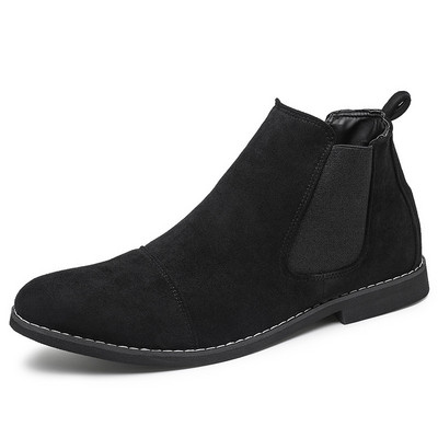 Moda ieftină Cizme Chelsea galbene Bărbați Cizme rochie confortabile ascuțite Bărbați Slip on Pantofi bărbați din piele de căprioară Zapatos Hombre Casual