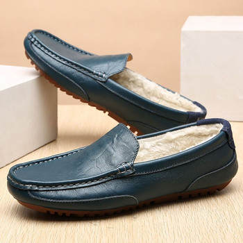 WEH Мъжки мокасини Обувки Men 2023 Winter Clasicc Comfy Man Flat Moccasin Fashion Shoes Мъжки обувки тип лодка за мъже Ежедневни обувки