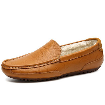 WEH Мъжки мокасини Обувки Men 2023 Winter Clasicc Comfy Man Flat Moccasin Fashion Shoes Мъжки обувки тип лодка за мъже Ежедневни обувки