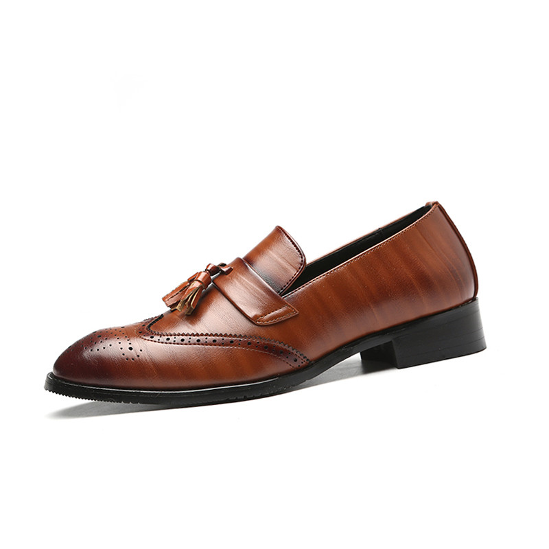 Muške kožne svečane cipele Dizajnerske marke Cipele Klasična brogue muška obuća s resicama Muška obuća Svečane cipele Bullock Cipele velike veličine 37-48