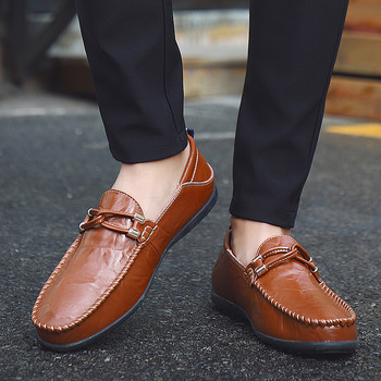 Супер меки мъжки мокасини Ежедневни обувки от кожа за мъже Класически мокасини Леки обувки тип лодка Плюс размер 38-46