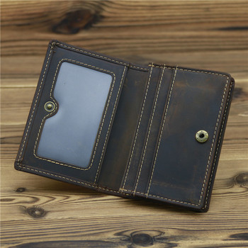  Ανδρικό πορτοφόλι θήκης κάρτας Ρετρό μικρή λεπτή δερμάτινη τσάντα πιστωτικής κάρτας ID CardHolder Ανδρικό λεπτό πορτοφόλι