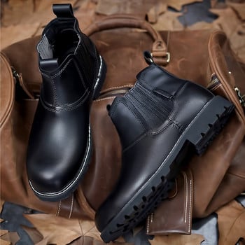 Ανδρικές μπότες Chelsea Δερμάτινες μπότες Casual Outdoors Ankle Boots Ανδρικά παπούτσια για ενήλικες Φθινοπωρινές μπότες με αντοχή στη φθορά Μέγεθος 48