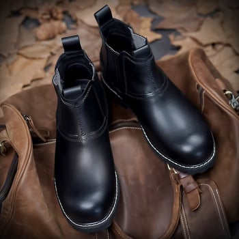 Ανδρικές μπότες Chelsea Δερμάτινες μπότες Casual Outdoors Ankle Boots Ανδρικά παπούτσια για ενήλικες Φθινοπωρινές μπότες με αντοχή στη φθορά Μέγεθος 48