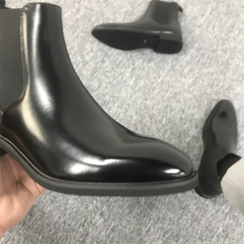 Cizme Chelsea Bărbați Classcis Cizme Scurte Negre Casual Slip On Botine Cowboy Vintage din Piele