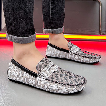 Νέα ανδρικά πολυτελή δερμάτινα παπούτσια Flats Loafers Square Toe Παπούτσια οδήγησης Casual Slip On Δερμάτινα παπούτσια μοκασίνια Μόδα παπούτσια για σκάφος