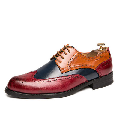 Marka EMOSEWA, veličina 38~48, muške svečane cipele, ručno izrađene brogue stilske kožne vjenčane cipele, muške ravne cipele, svečane kožne oksfordice
