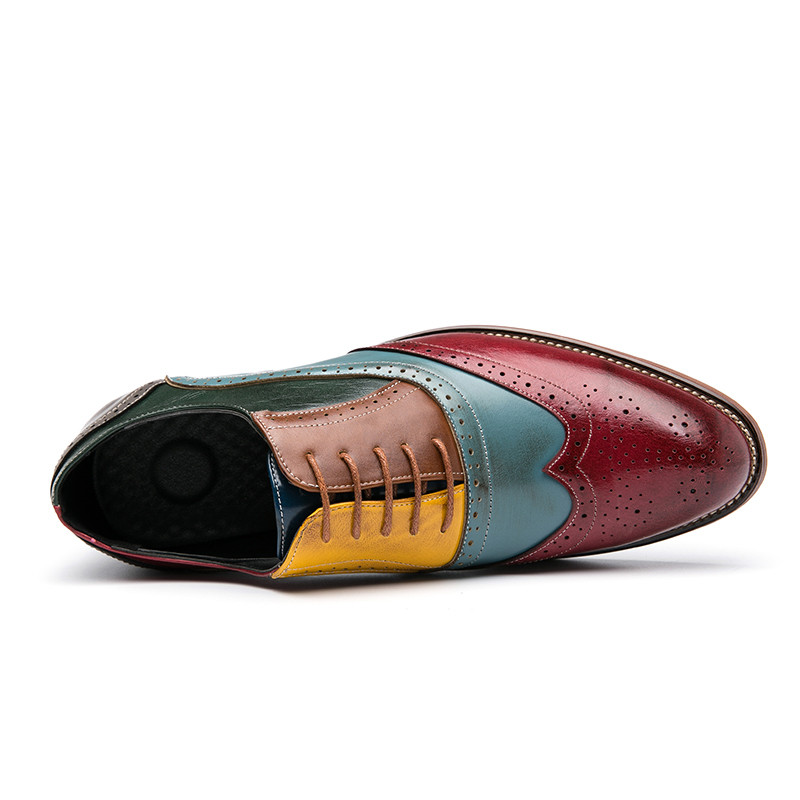 Marka EMOSEWA, veličina 38~48, muške svečane cipele, ručno izrađene brogue stilske kožne vjenčane cipele, muške ravne cipele, svečane kožne oksfordice