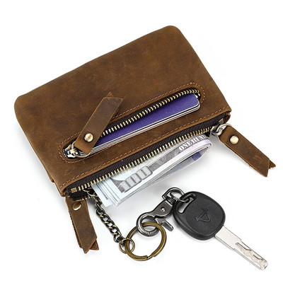 Portofel cu monede din cu fermoar, femei, mini posetă scurtă, suport pentru carduri, portofele de schimb pentru bărbați, portofele