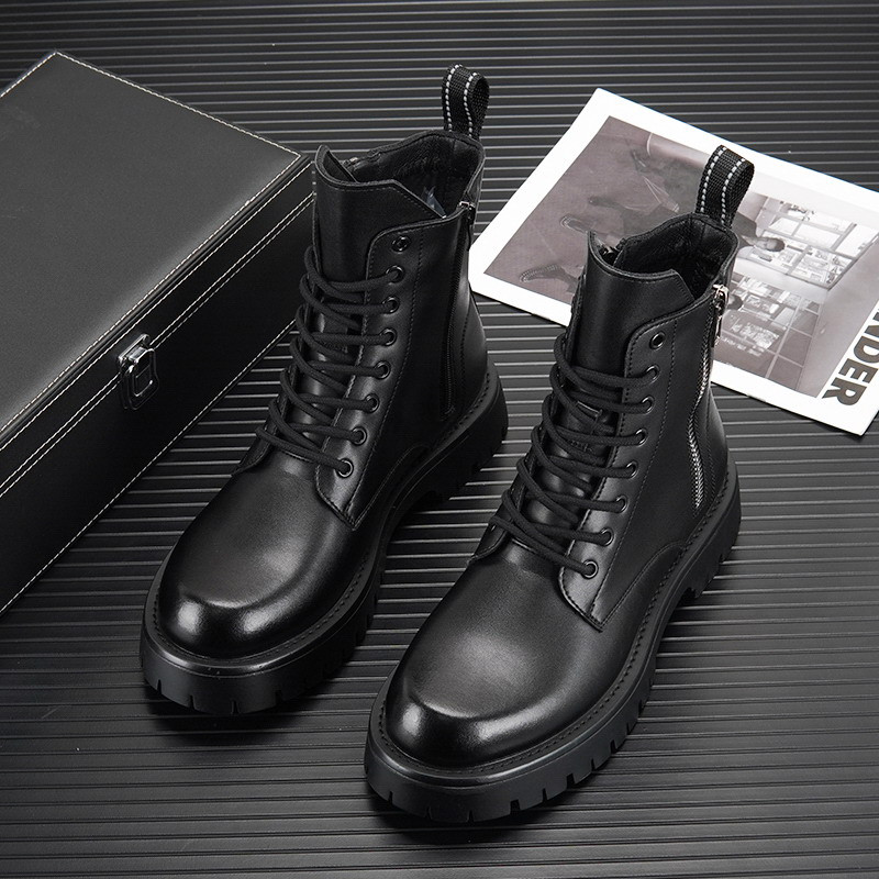 Британски модни мъжки бели ботуши Челси, актуални високи, мъжки, повишаващи височината платформа, къси до средата на прасеца Мотоциклетни ботуши 38-44