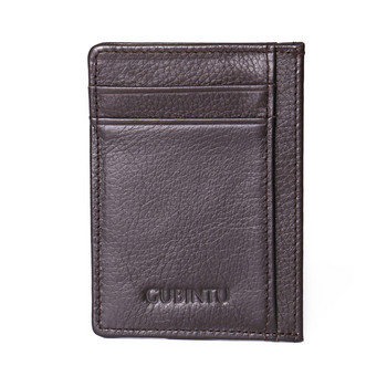 GUBINTU Solid Male Bank Credit Card Wallet Men Soft Card Package Real Cow Leace Coin Pocket Short Portses Slim Cards Cover Case