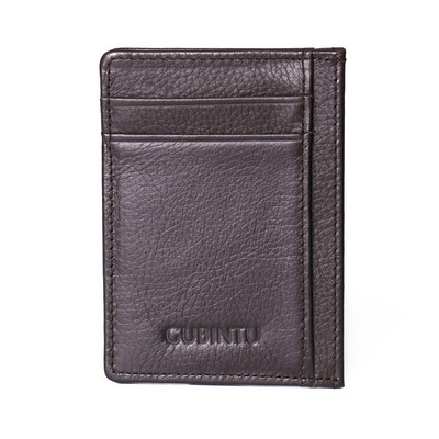 GUBINTU Portofel pentru bărbați solid pentru carduri de credit bancar pentru bărbați Pachet cu carduri moale Buzunar pentru monede din piele de vacă Poșetă scurtă Husă pentru carduri subțire