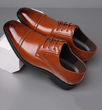 Nove muške svečane kožne cipele za 2023. Muške kožne ležerne prozračne britanske muške kožne cipele Poslovne svestrane modne cipele