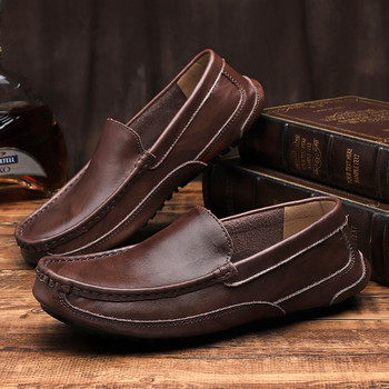 Комфортни мъжки мокасини Ежедневни обувки от  кожа за мъже Класически обувки тип лодка Мъжки обувки Леки мокасини Плюс размер 38-48