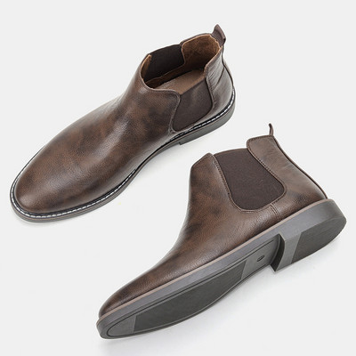 Cizme de modă pentru bărbați Cizme chelsea vintage pentru bărbați Cizme cu gleznă cu vârf rotund Livrare gratuită Dimensiunea 38-46 Cizme pentru bărbați