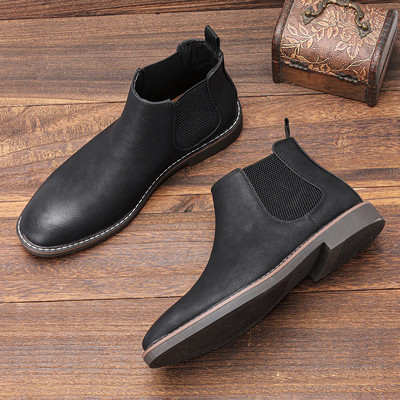 Cizme de modă pentru bărbați Cizme chelsea vintage pentru bărbați Cizme cu gleznă cu vârf rotund Livrare gratuită Dimensiunea 38-46 Cizme pentru bărbați