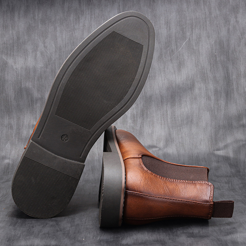 Cizme de modă pentru bărbați Cizme chelsea vintage pentru bărbați Cizme cu gleznă cu vârf rotund Livrare gratuită Dimensiunea 38-46 Cizme pentru bărbați