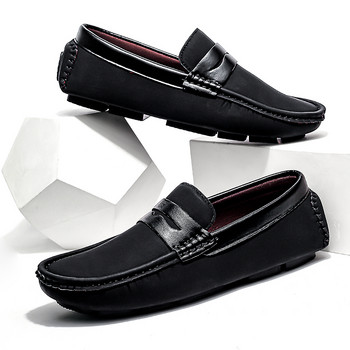 Ръчно изработени мъжки мокасини Ежедневни кожени обувки Мъжки меки мокасини Мъжки равни обувки Модна марка Дишащи обувки тип лодка размер 39-46