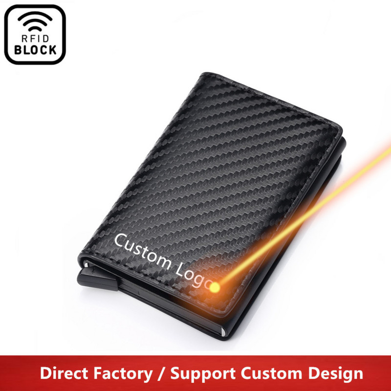 Karštai parduoti vyriška aliuminio kortelių piniginė Rfid aukštos kokybės PU odinė piniginė Minimalus verslo iššokantis kortelių laikiklis piniginė