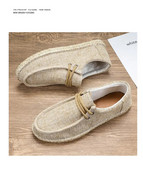 Vyriški vasariniai rankų darbo žvejo batai minkštu dugnu, neslystantys, kvėpuojantys didelio dydžio tinginiai, suvarstomi lininiai drobiniai batai