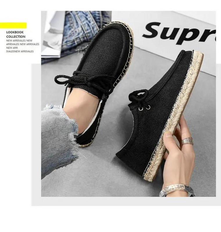 Vyriški vasariniai rankų darbo žvejo batai minkštu dugnu, neslystantys, kvėpuojantys didelio dydžio tinginiai, suvarstomi lininiai drobiniai batai