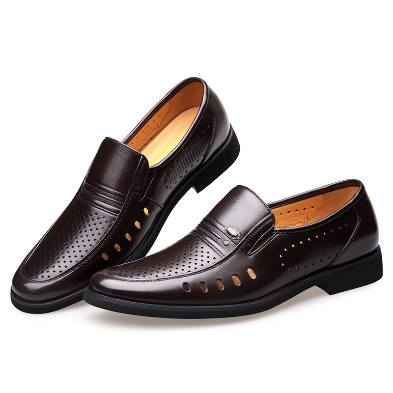 2022 m. vyriški vasariniai odiniai batai su smailiu pirštu, kokybiški juodi mikropluošto oda Minkšti vyriški kvėpuojantys batai, skirti vyriškai vasarai