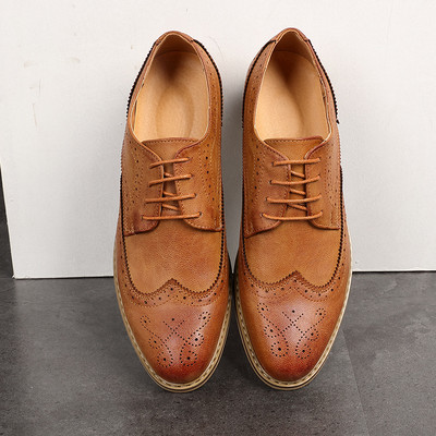 Oxford Cipők Férfi Brogues Cipők Fűzős Bullock Üzleti Esküvői Ruha Cipők Férfi Alkalmi Cipők 56