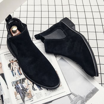 Chelsea Boots Ανδρικά Μπλε Faux Suede Κλασική Μόδα Business Casual Ανδρικά κοντά μποτάκια Ankle Zapatos De Seguridad Hombre