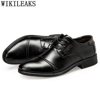 Oficialūs vyriški batai Oxford Itališki vyriški odiniai batai Gamintojas Coiffeur Oficialūs batai Vyriški klasikiniai didelio dydžio ruda suknelė Buty Meskie