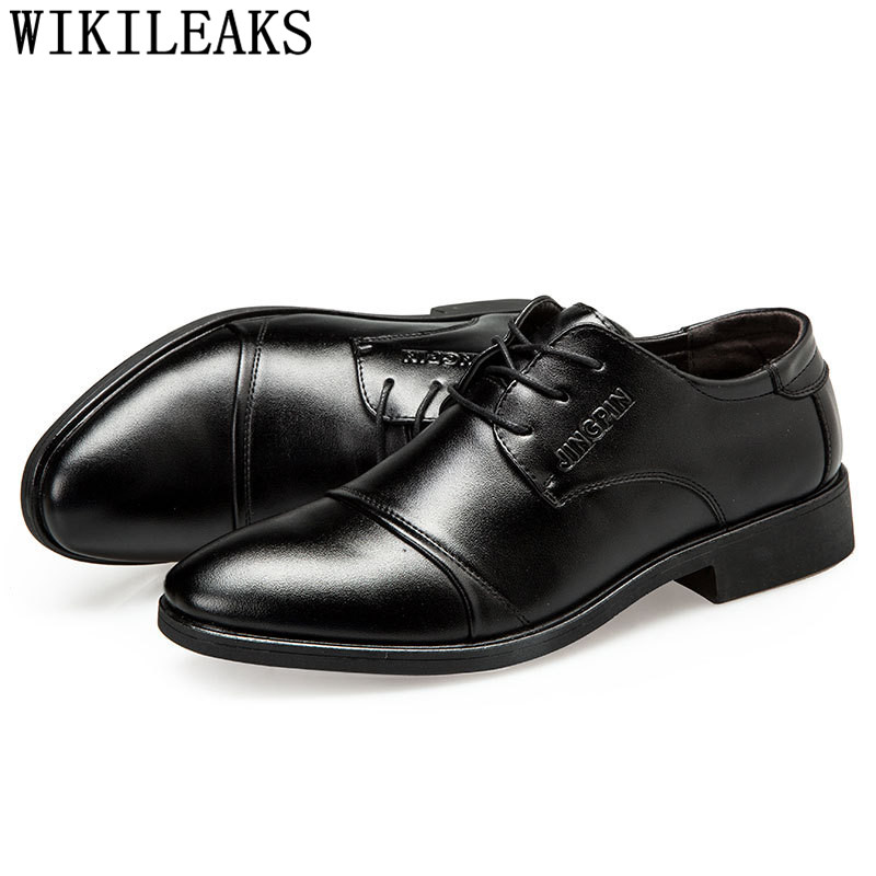 Oficialūs vyriški batai Oxford Itališki vyriški odiniai batai Gamintojas Coiffeur Oficialūs batai Vyriški klasikiniai didelio dydžio ruda suknelė Buty Meskie