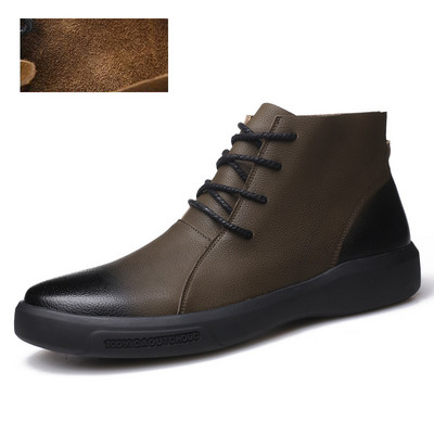 QFFAZ Chelsea saapad Meeste talvejalatsid Meeste nahast kingad pahkluu Cowboy veekindlad kingad meeste mootorratta vabaaja saapad meeste jalatsid