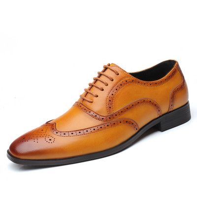 Europe Kožne cipele sa špicastim prstima Muške oksfordice Svečane kožne muške cipele Poslovna haljina Brogue Ravne cipele Muške vjenčane cipele veće veličine