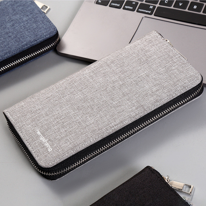 Vyriška piniginė Gamintojas Ilga piniginė Kortelės Krepšys Drobinis Monetų Piniginė Verslo Vyriškas Sankabos Krepšys Mados Didelės talpos Piniginės Telefono Krepšys