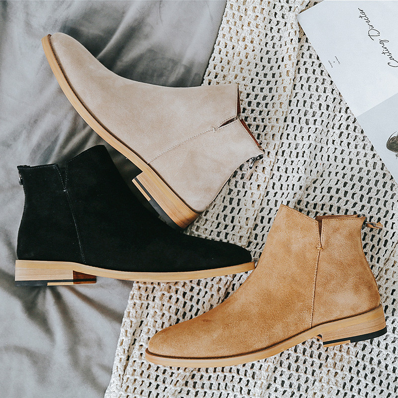 Yomior muške cipele England Trend Ležerne gležnjače Zip koža Muška vjenčanica Chelsea čizme Ravne cipele Zapatillas Hombre